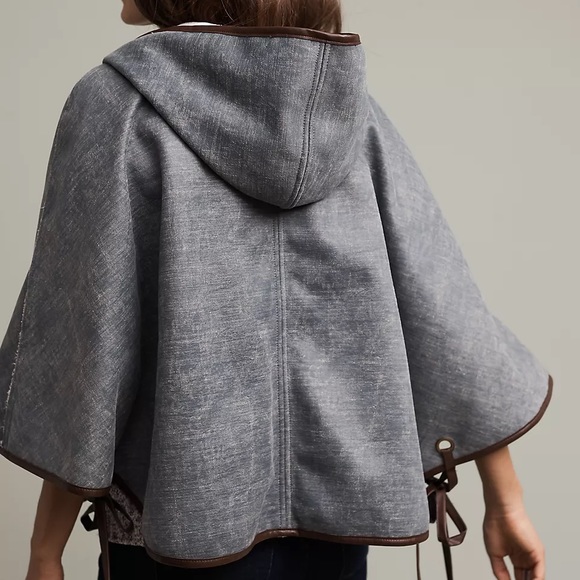 Hooded and Reversible Poncho Cape - Picture 3 of 9